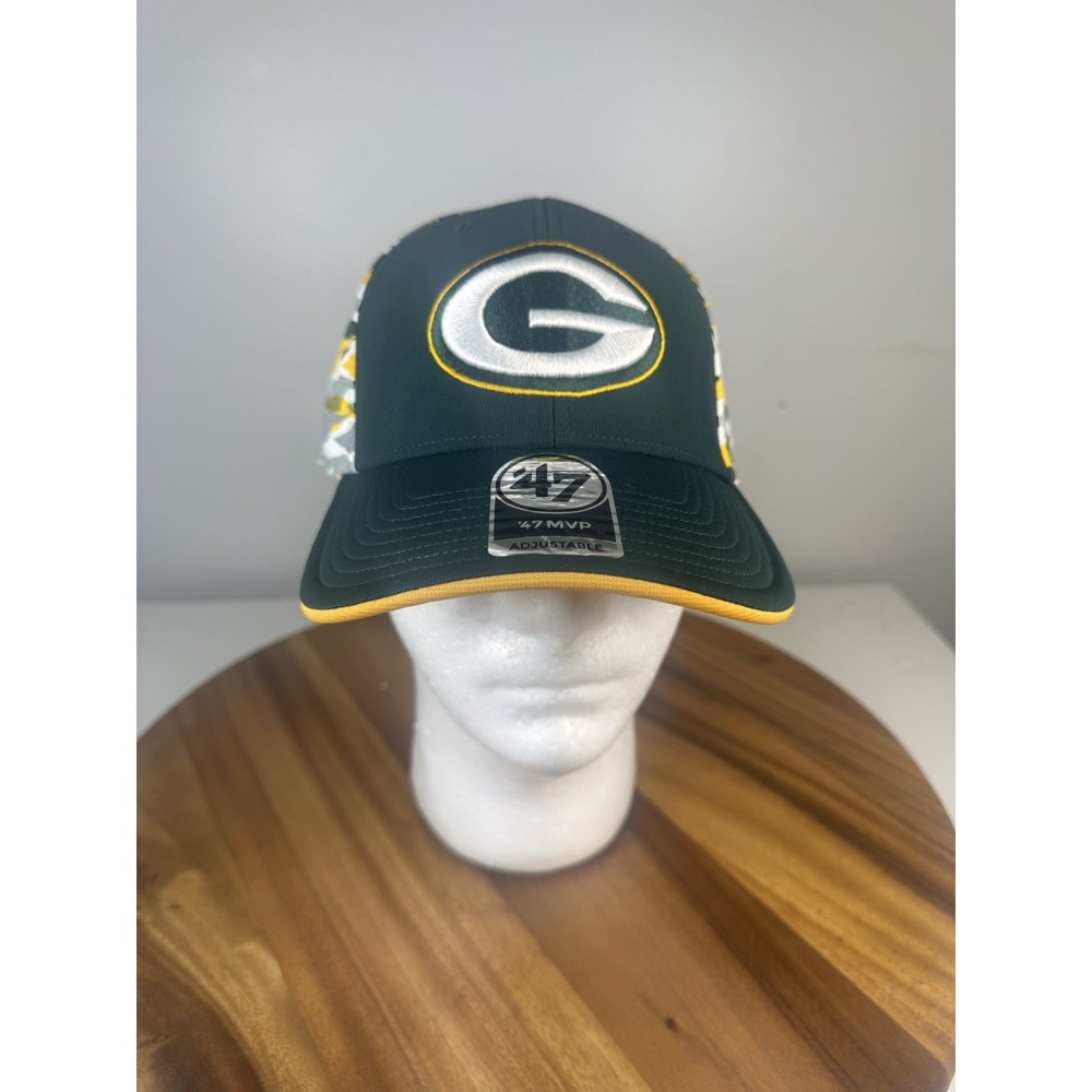Green Bay Packers Logo Adjustable Adult‎ Size Hat 47 MVP Touchback NFL Cap